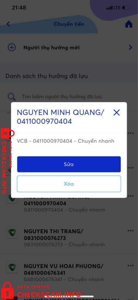 Preuves contre Nguyen Minh Quang