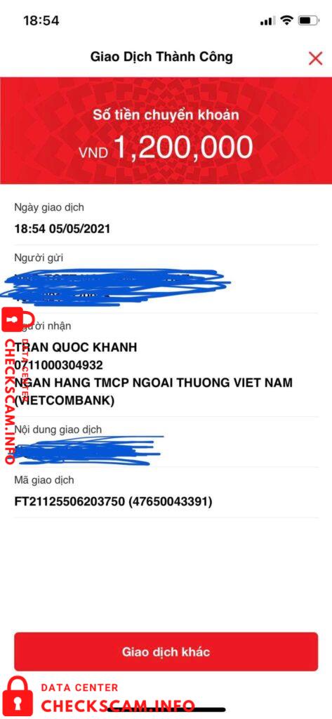 Preuves contre Tran Quoc Khanh