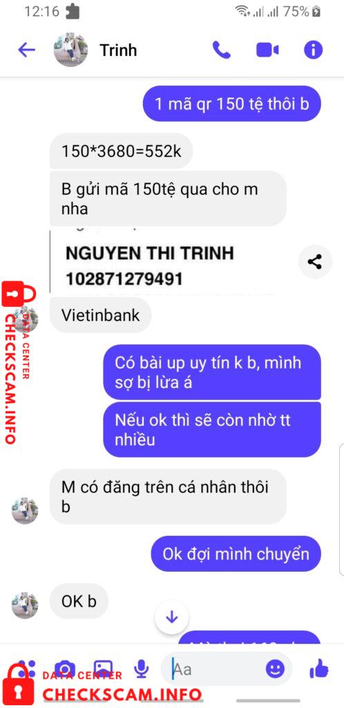 Preuves contre Nguyen Thi Trinh