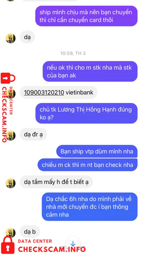 Preuves contre Lưu Thi hong Hanh