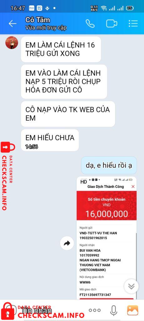 Bằng chứng chống lại Bui Van Hoa