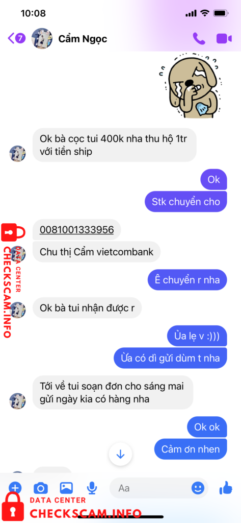 Preuves contre Chu Thị Cẩm Ngọc