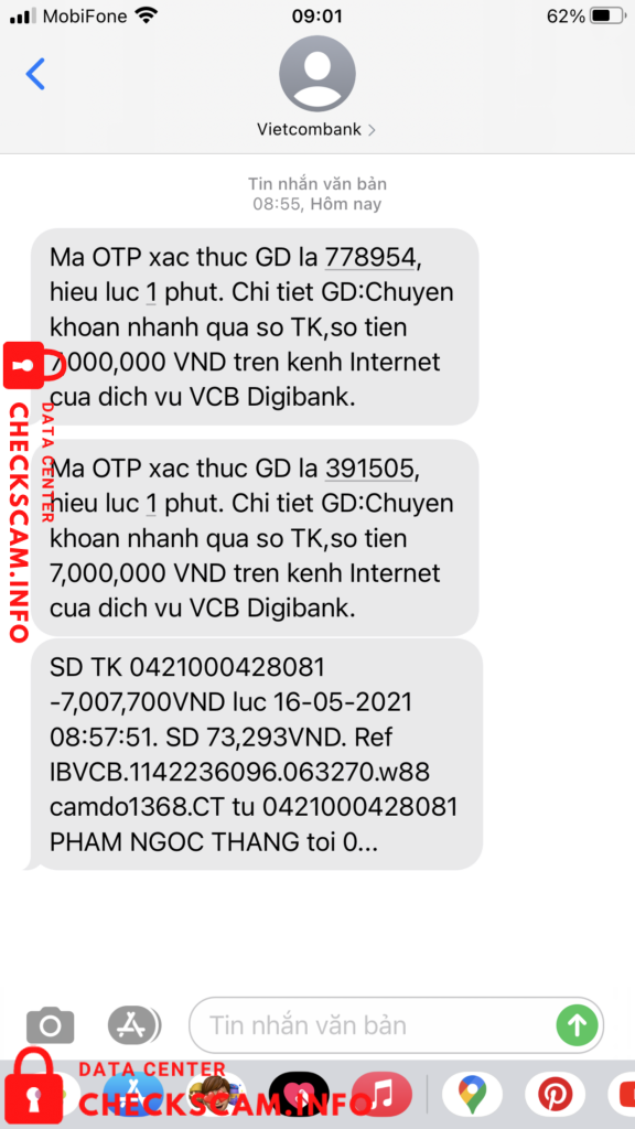 Preuves contre Pham Ngoc Thang