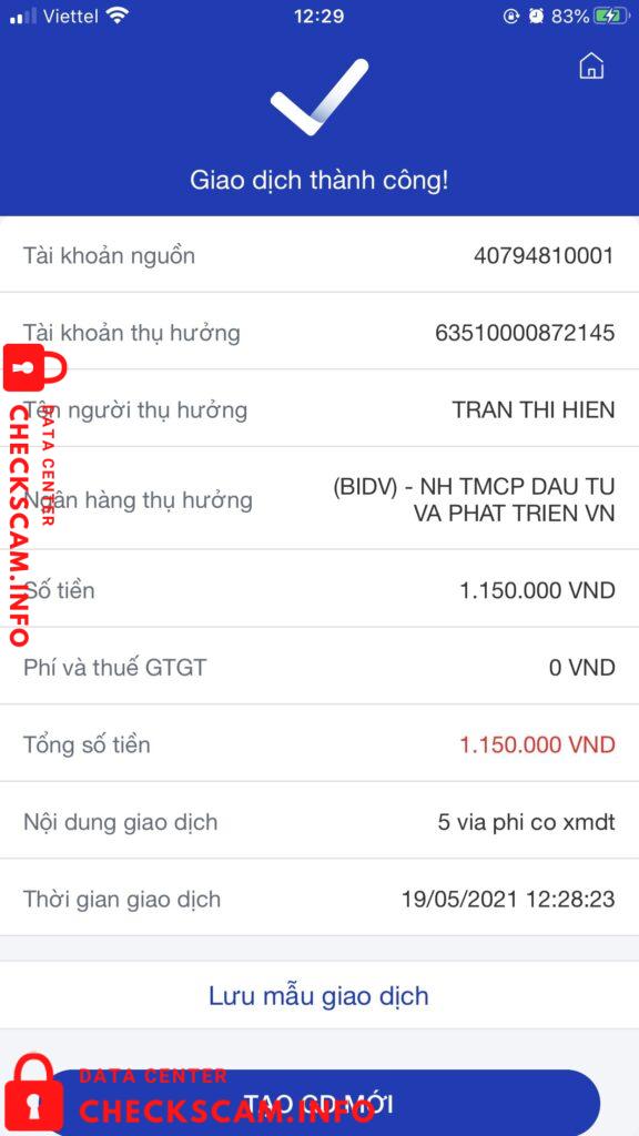 Preuves contre Trần Thị Hiền
