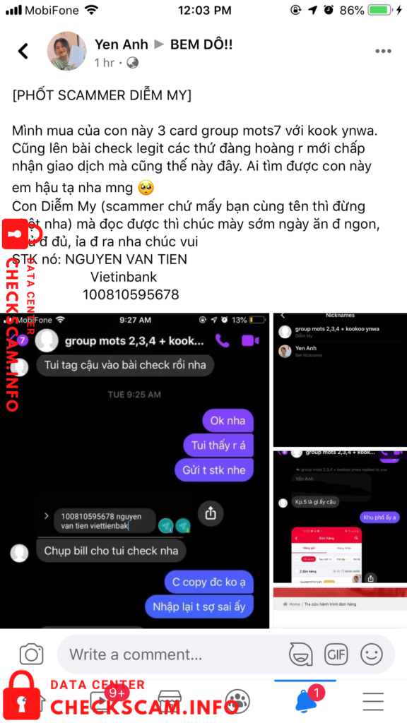 Preuves contre Nguyen Van Tien