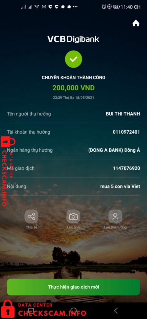 Bằng chứng chống lại Bui Thi Thanh
