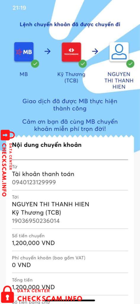 Bằng chứng chống lại Nguyen Thi Thanh Hien