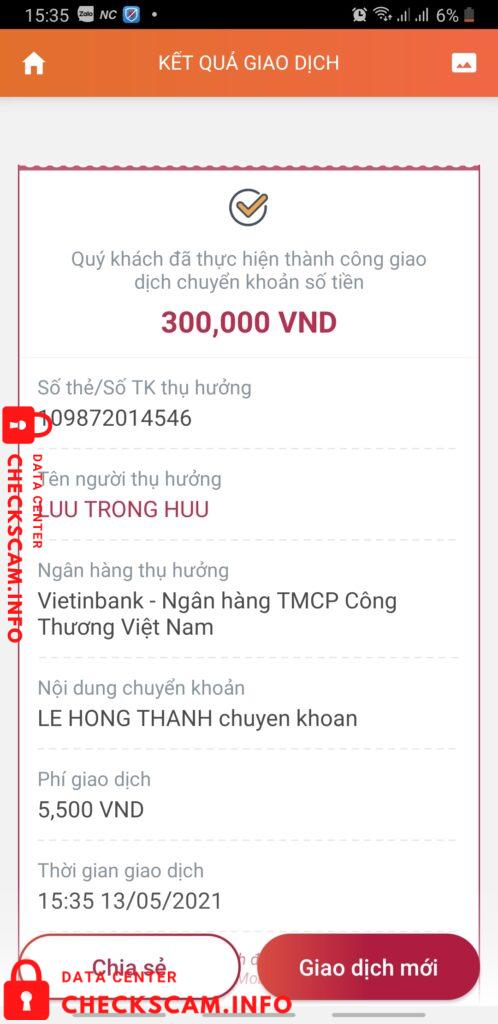 Preuves contre Lưu Trọng Hữu