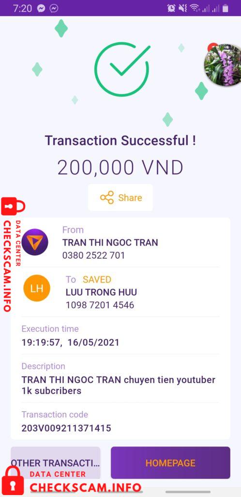 Preuves contre Lưu Trọng Hữu