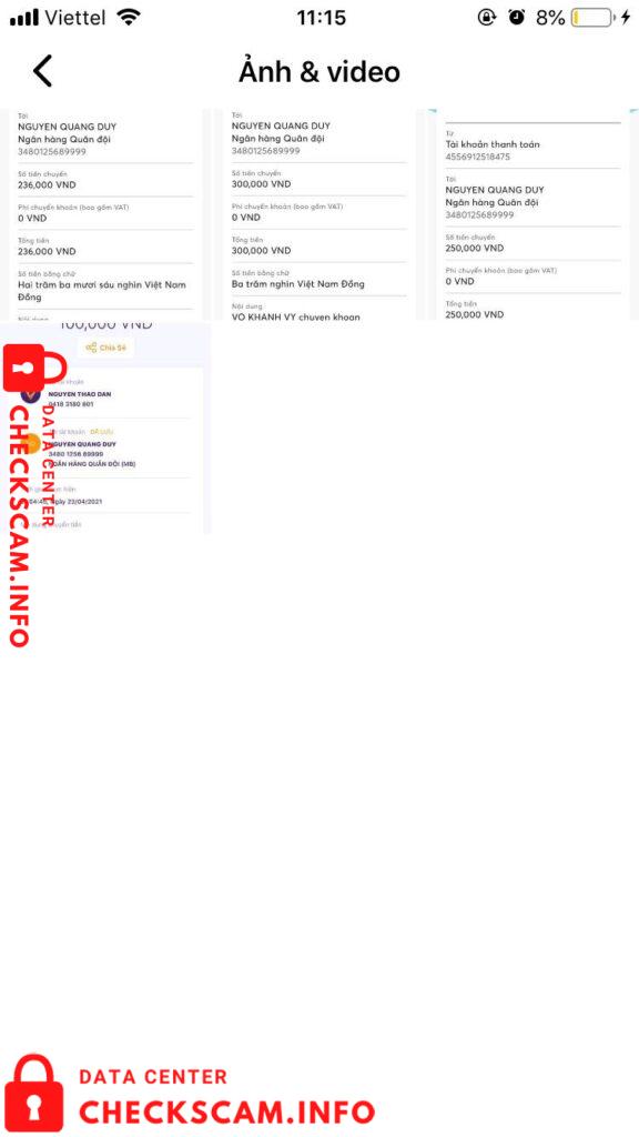 Bằng chứng chống lại Nguyễn Quang Duy
