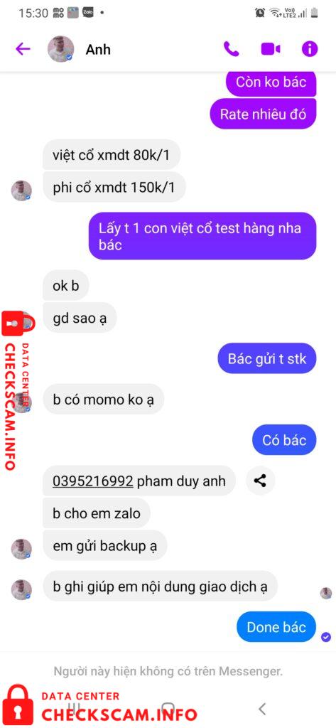 Evidência contra Phạm Duy Anh