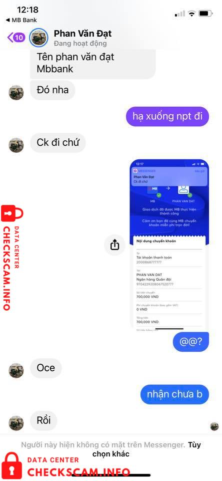 Evidência contra Phan Van Dat