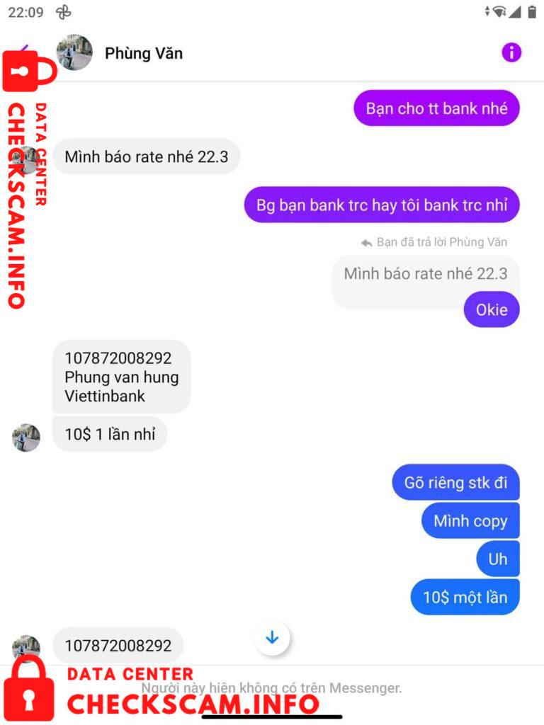 Evidência contra Phung Van Hung