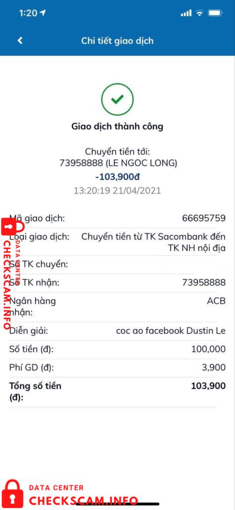 Evidência contra Le Ngoc Long