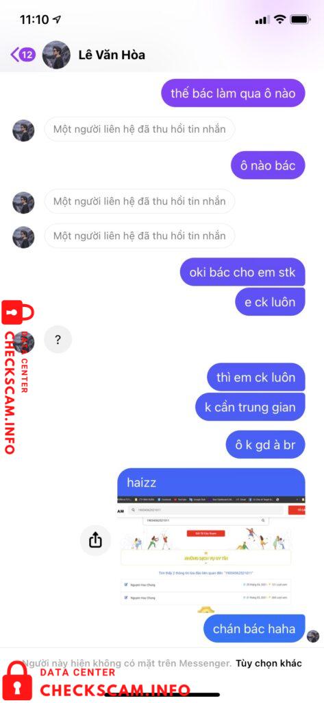 Evidência contra Lê Văn Hoà