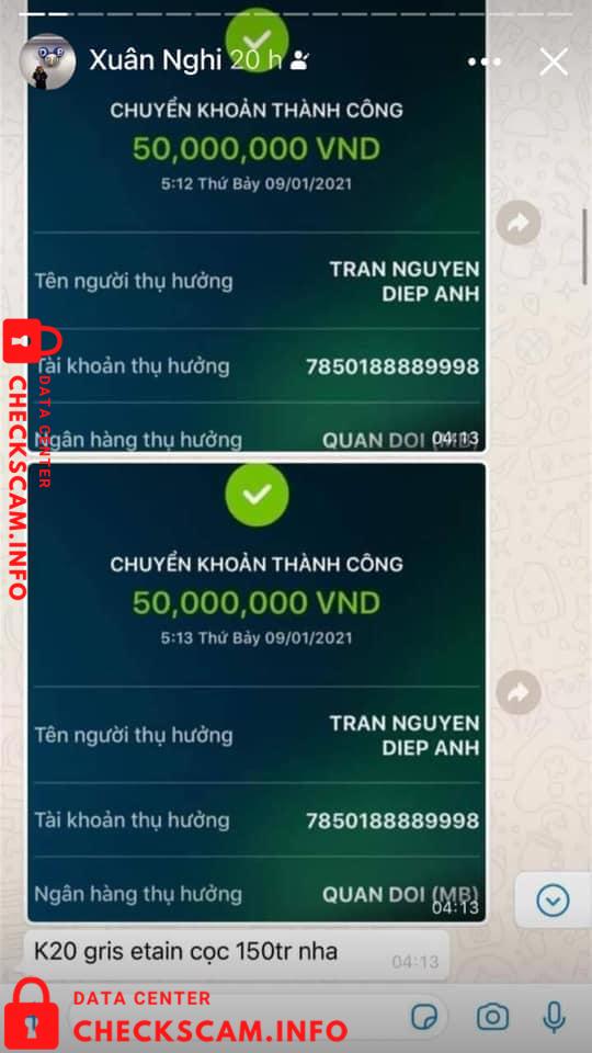Ebidensya laban sa Tran Nguyen Diep Anh