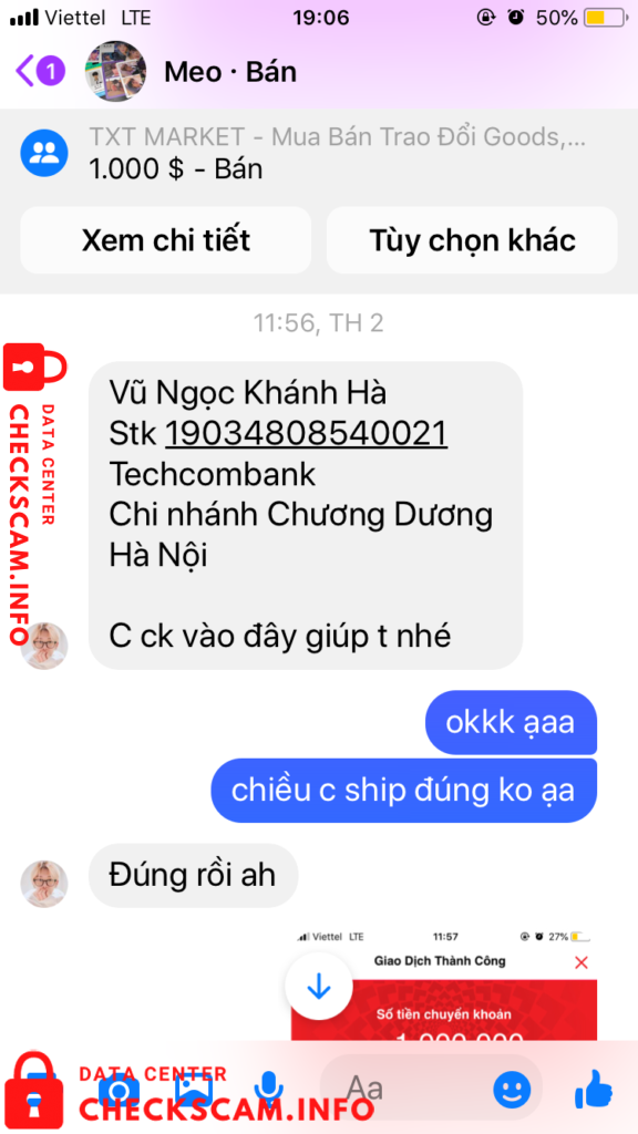 Evidence against Vũ Ngọc Khánh Hà