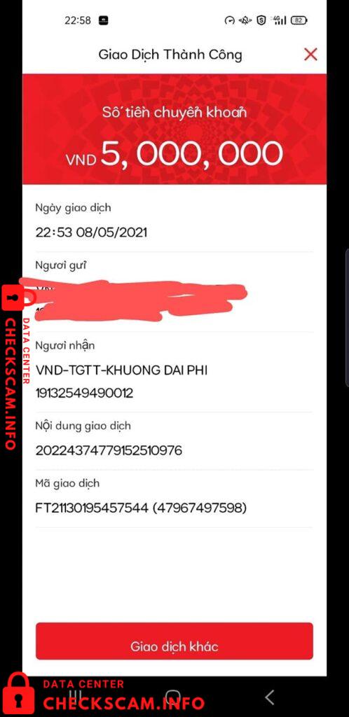 Evidence against Trương Đại Phi