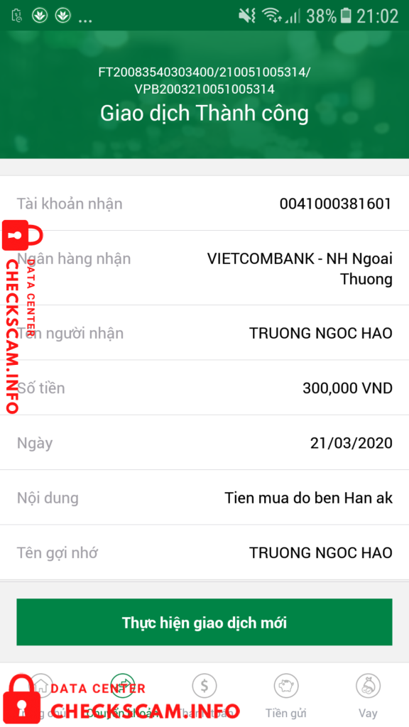 Evidence against Truong Ngoc Hao