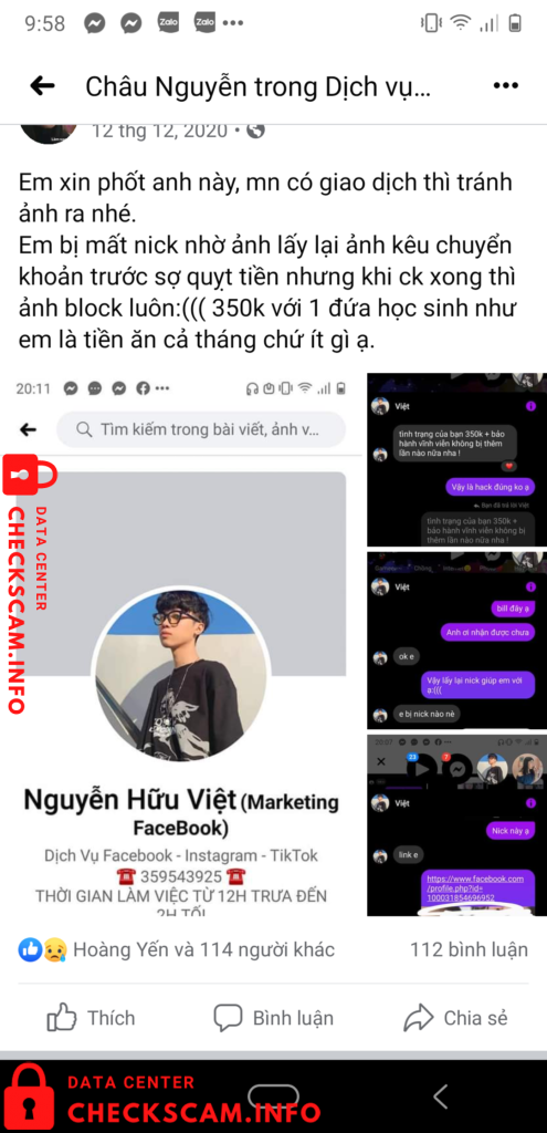 Evidence against Pham Huy Hieu