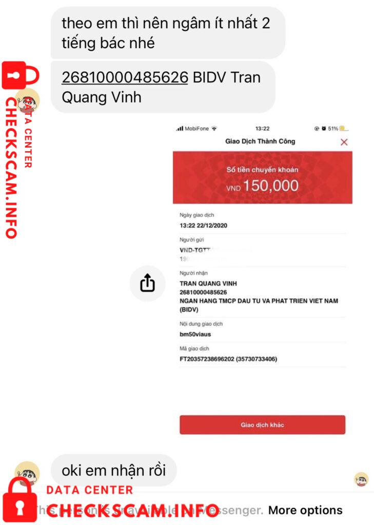 Evidence against Tran Quang Vinh