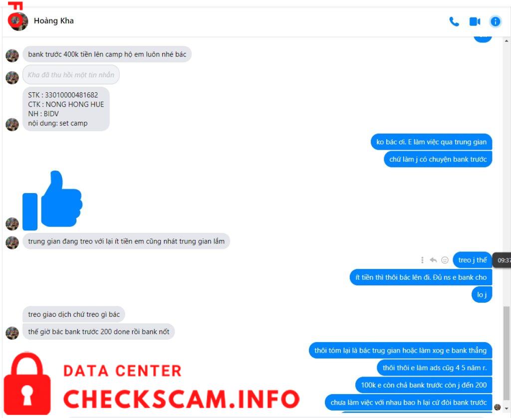 Evidence against Nong Hong Hue