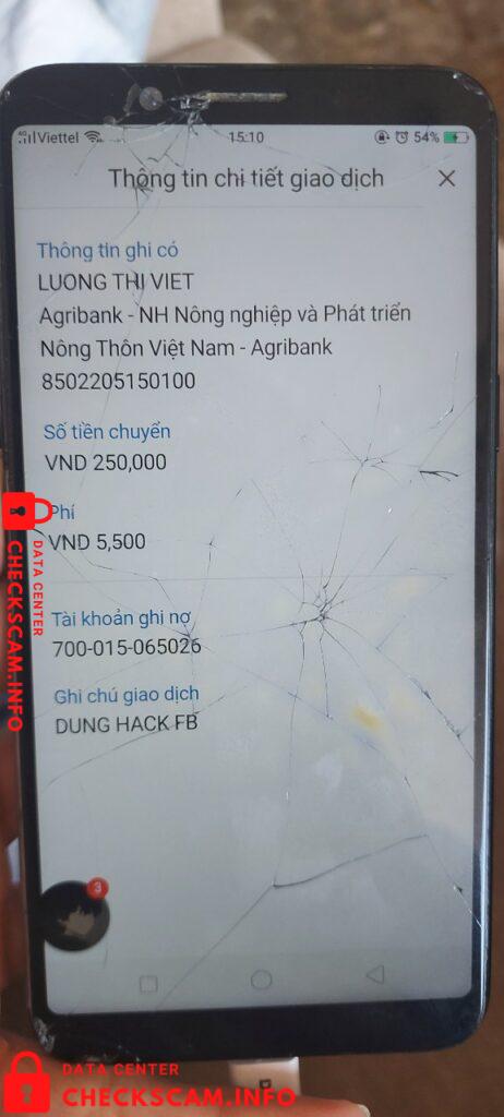 Evidence against Luong Thi Viet