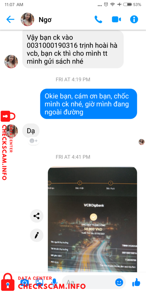Evidence against Trịnh Hoài Hà