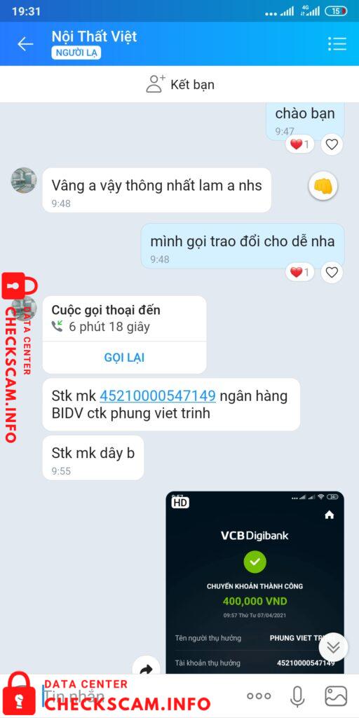Evidence against Phung Viet Trinh