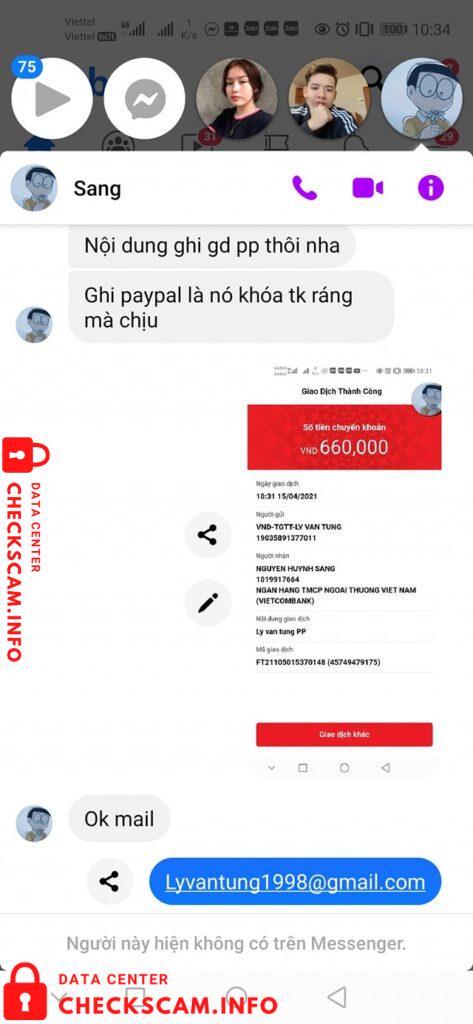 Evidence against Nguyen Huynh Sang