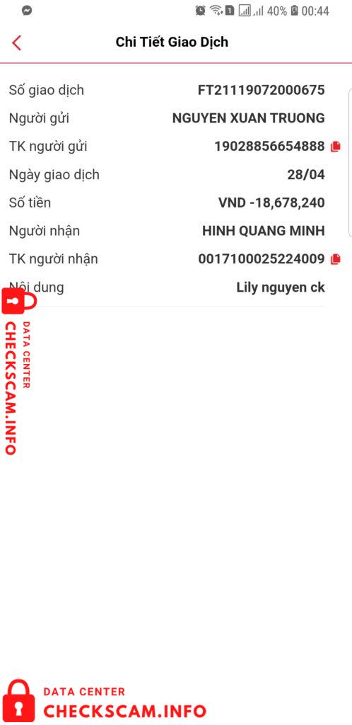 Evidence against Hinh Quang Minh