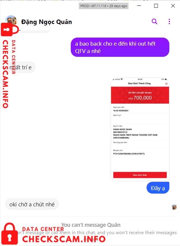 Evidence against Đặng Ngọc Quân