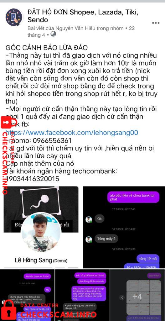 Evidence against Lê Hồng Sang