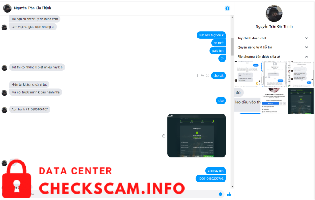 Evidence against Nguyen Tran Gia Thinh