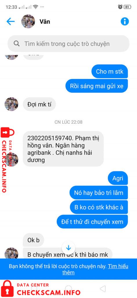 Evidence against Pham Thi Hong Van