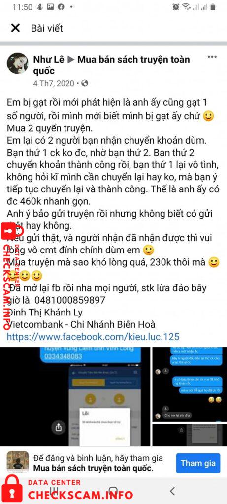 Evidence against Dinh Thi Khanh Ly