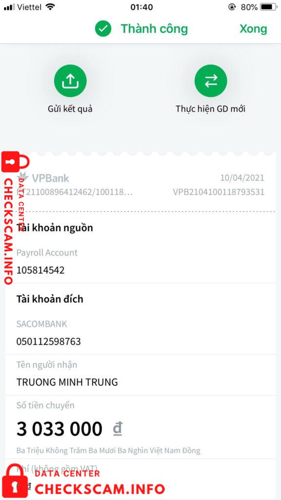 Evidence against Truong Minh Trung