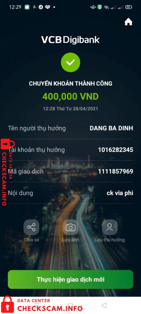 Evidence against Đặng Bá Đinh