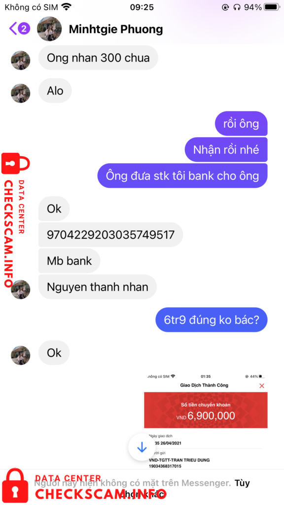 Evidence against Nguyen Thanh Nhan