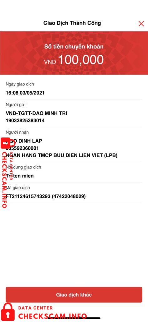 Evidence against Ngo Dinh Lap