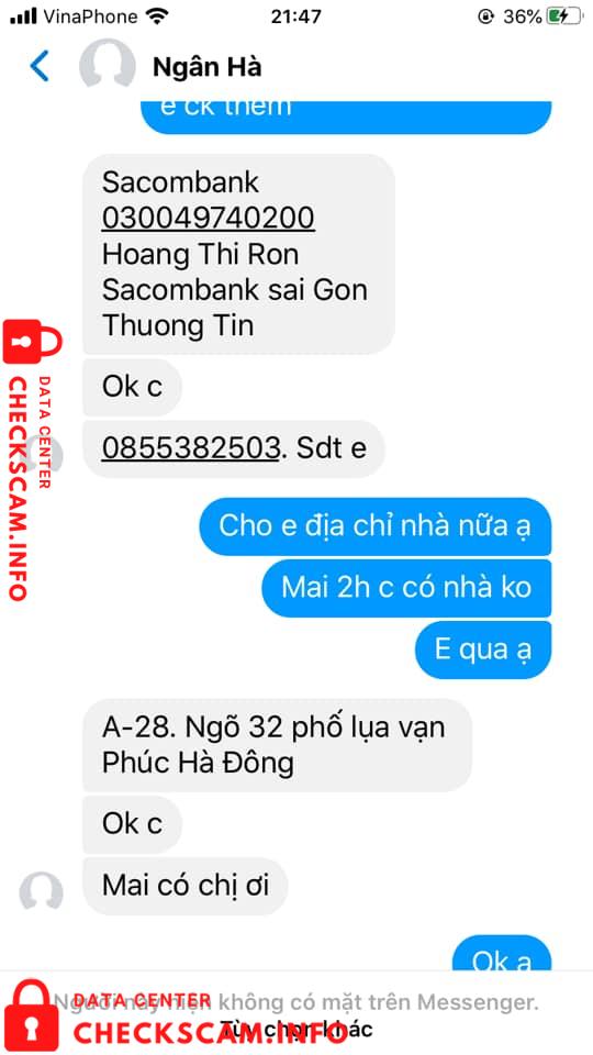 Evidence against Hoang Thi Ron