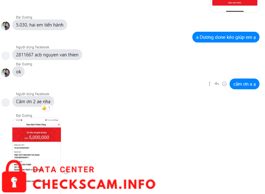 Evidence against Nguyen Van Thien