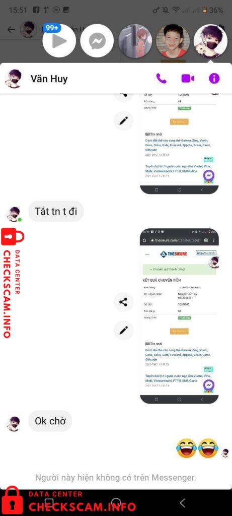 Evidence against Nguyễn Văn Huy