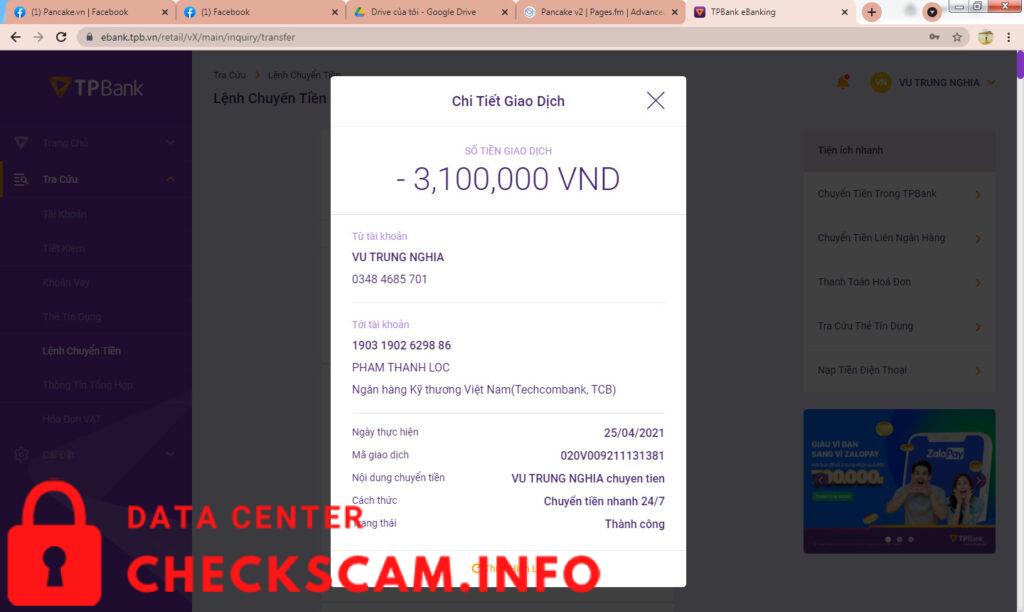 Evidence against Vu Trung Nghĩa