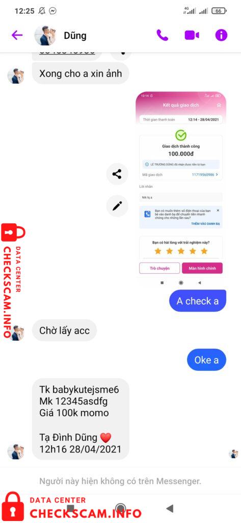 Evidence against Tạ Đình Dũng