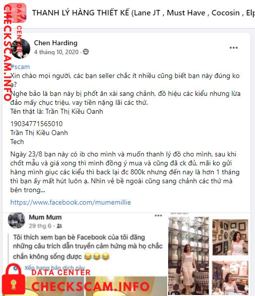 Evidence against Trần Thị Kiều Oanh