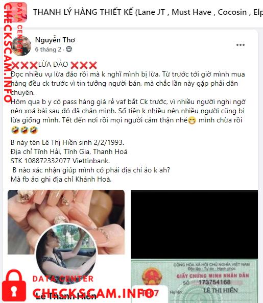 Evidence against Lê Thị Hiền