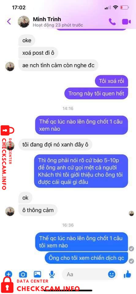 Αποδεικτικά στοιχεία κατά Trinh Cong Minh