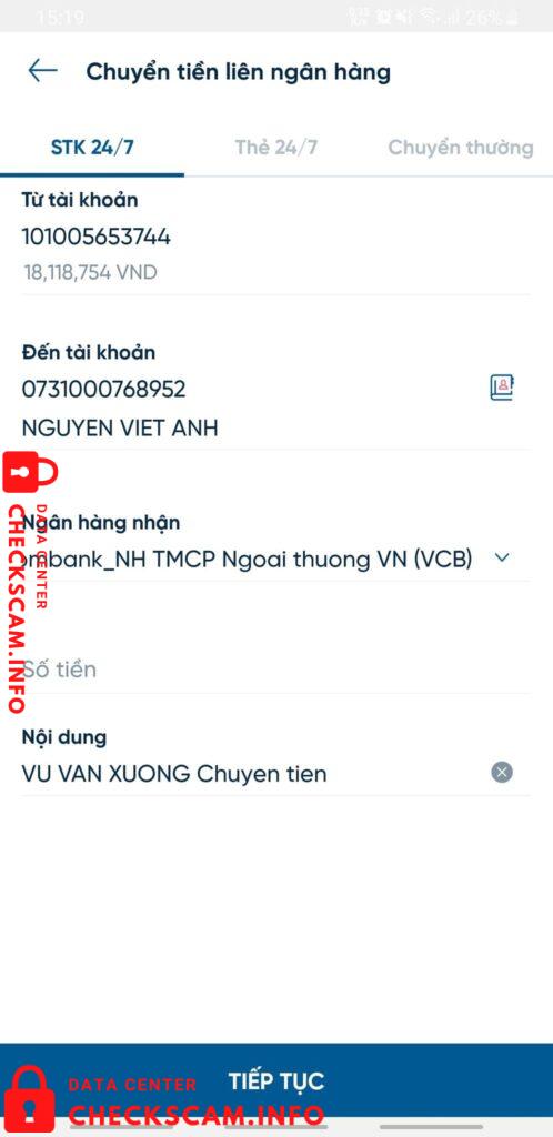 Доказательства против Nguyễn Việt Anh