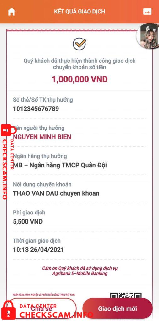 Доказательства против Nguyen Minh Bien